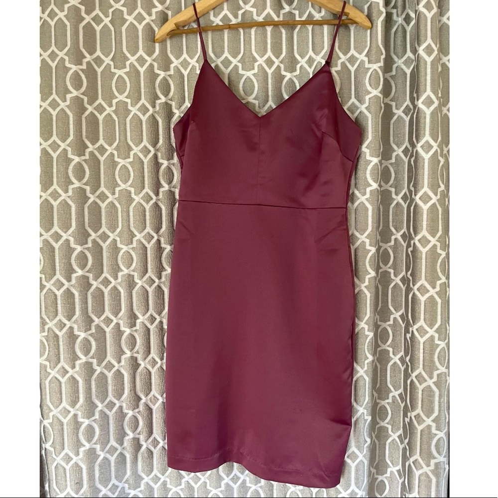 Purple lumiére mini dress